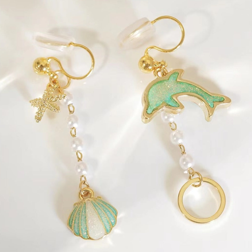 Ocean Of Fantasy Asymmetry Earrings