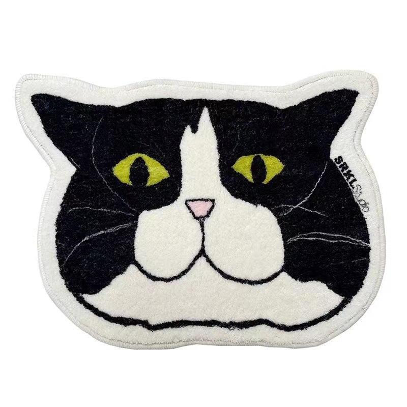 Piebald Cat Head Rug