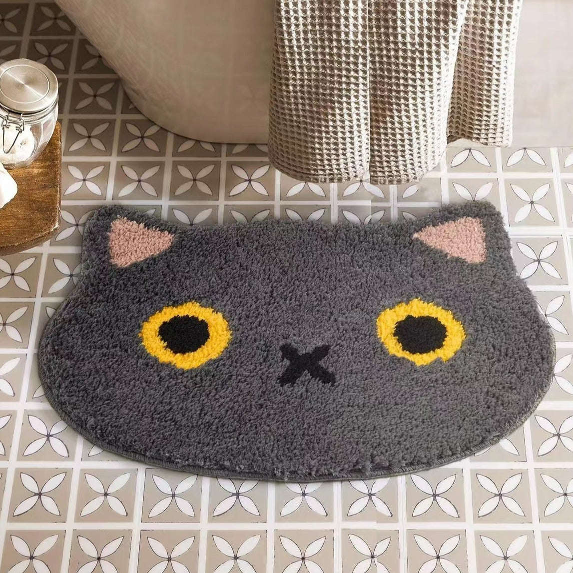 Blue Cat Head Rug