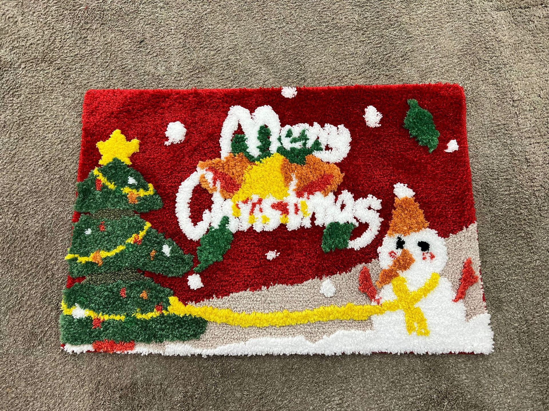 Merry Christmas Rug In Red