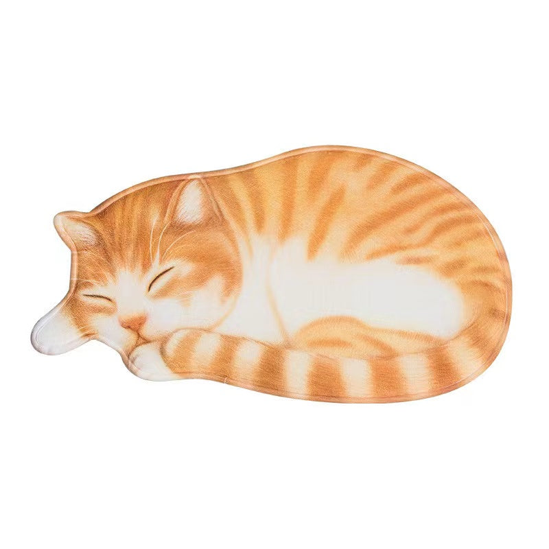 Sleeping Y&W Cat Rug