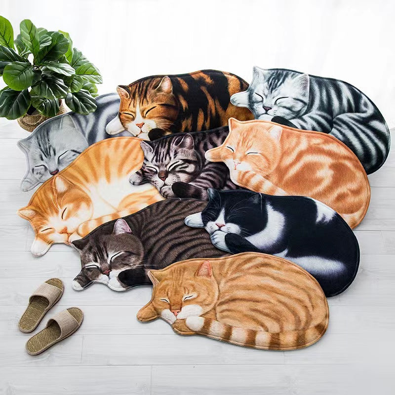 Sleeping Tabby Cat Rug