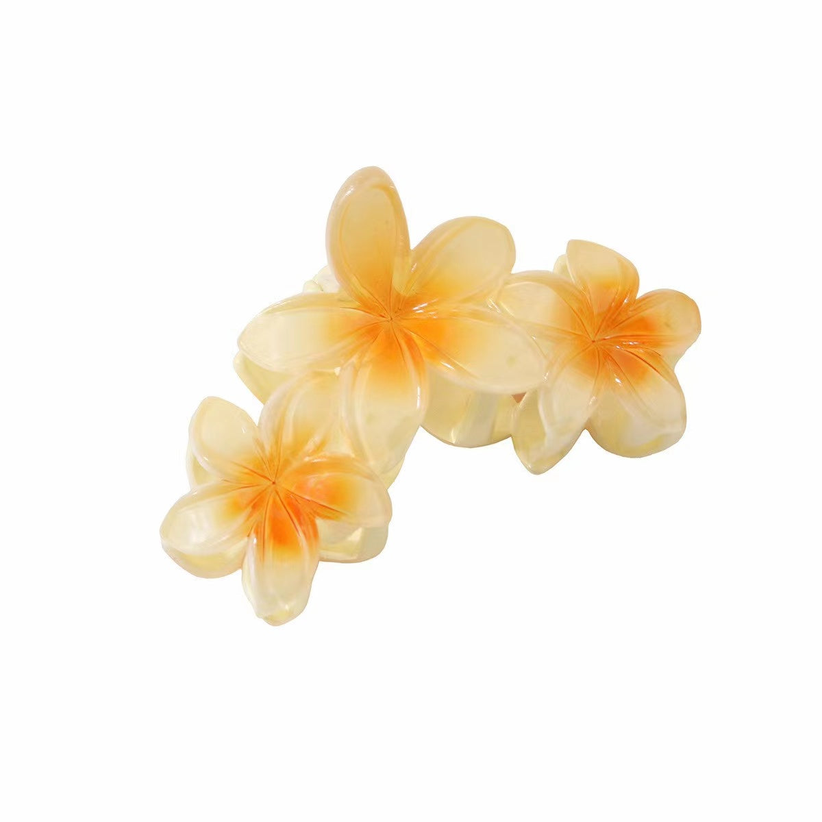 White Plumeria Hair Claw