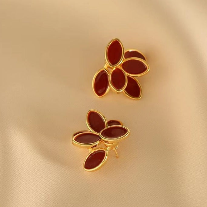 Red Petals Earrings