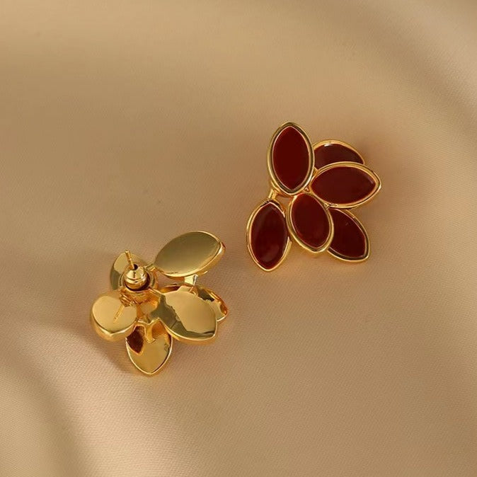 Red Petals Earrings