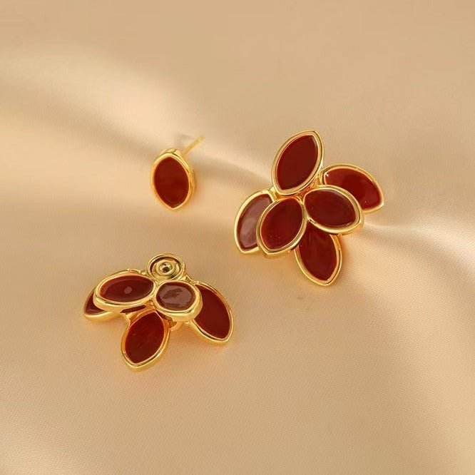 Red Petals Earrings