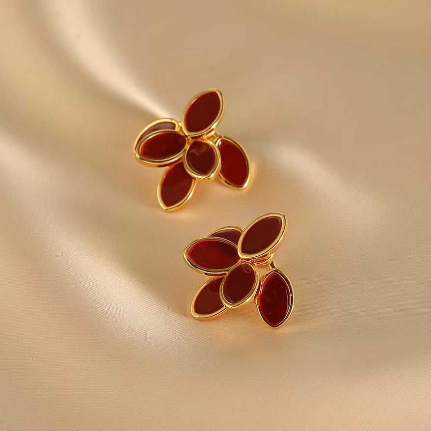 Red Petals Earrings