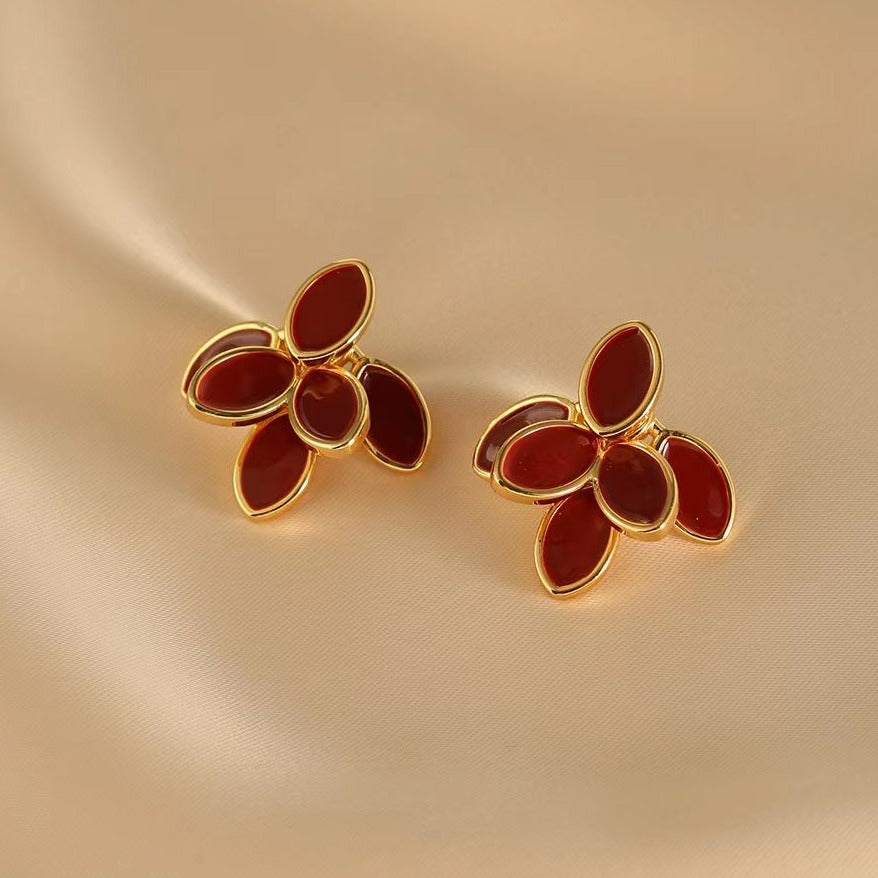 Red Petals Earrings