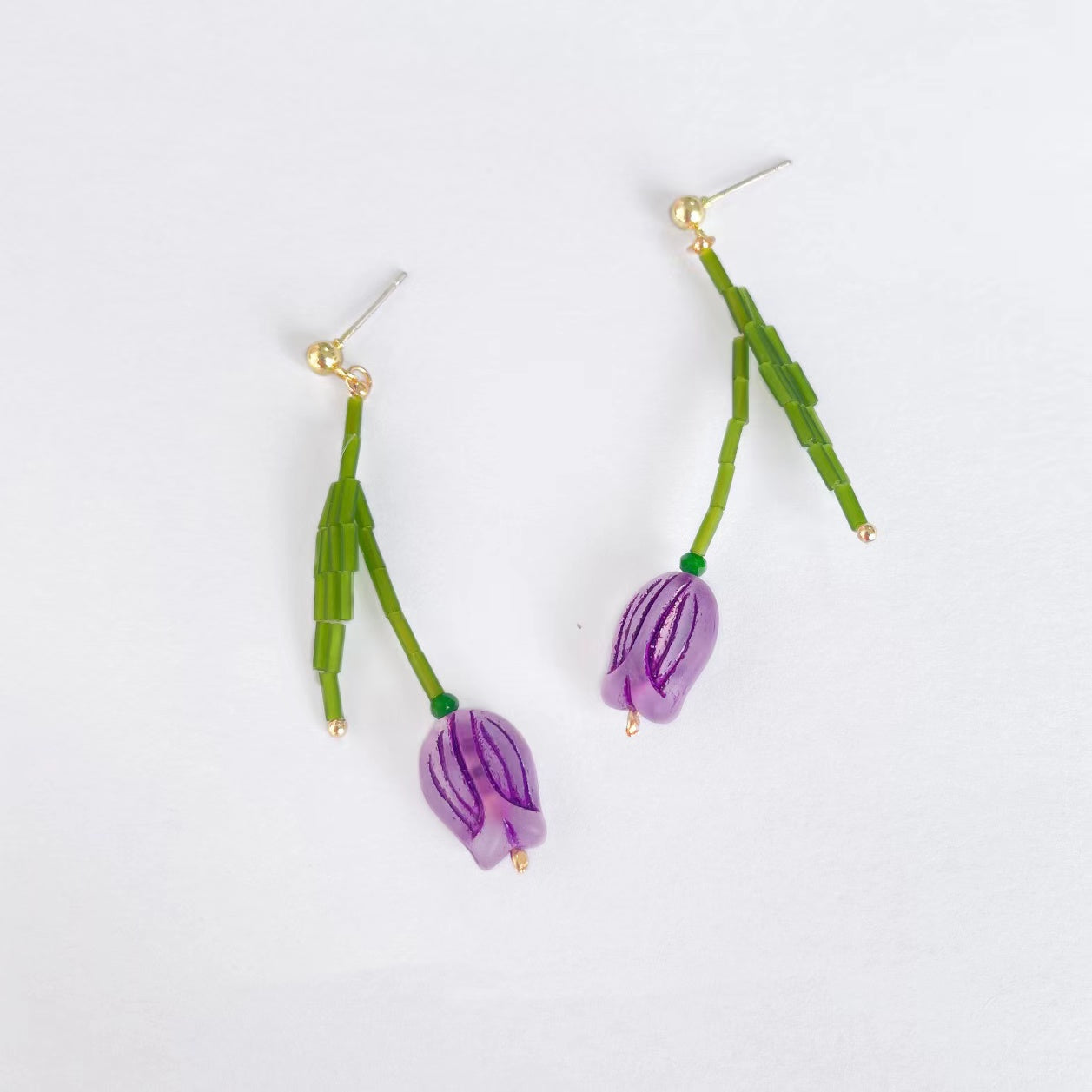 Violet Tulip Earrings