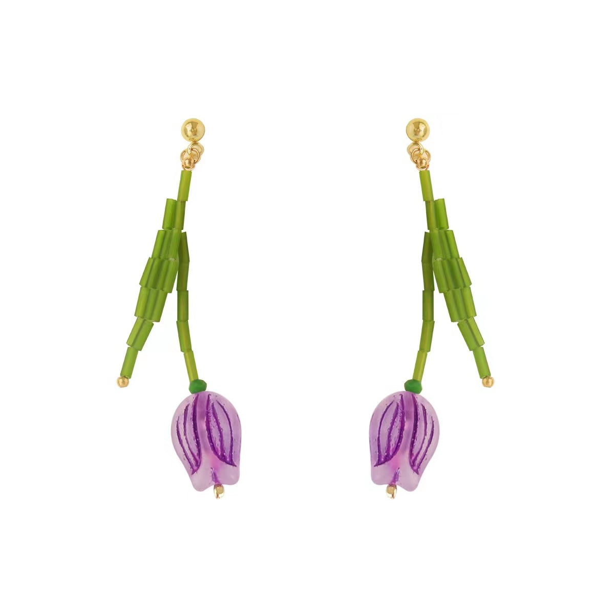 Violet Tulip Earrings