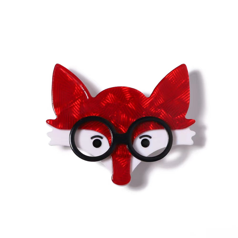 Red Fox Head Hair Clip