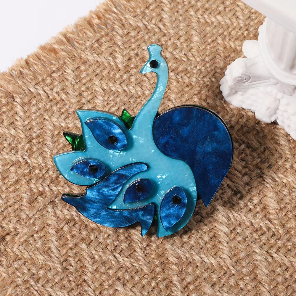 Peacock Hair Clip