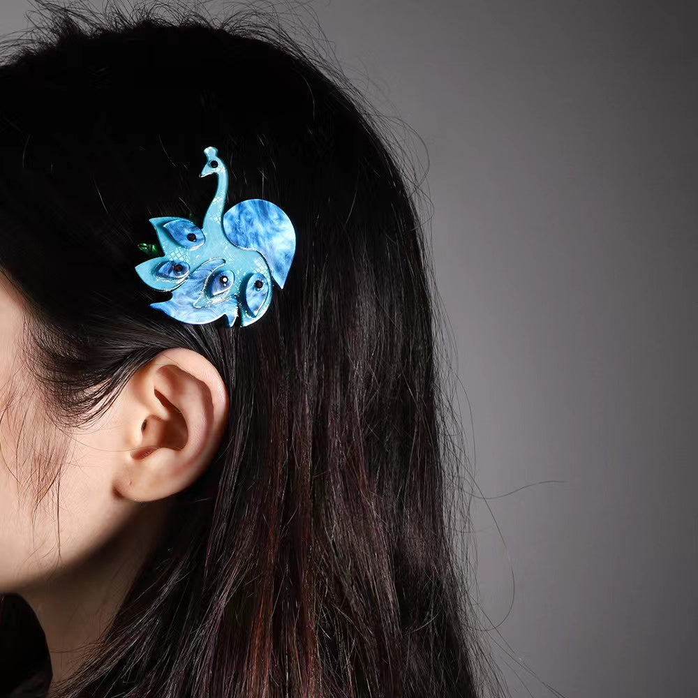 Peacock Hair Clip