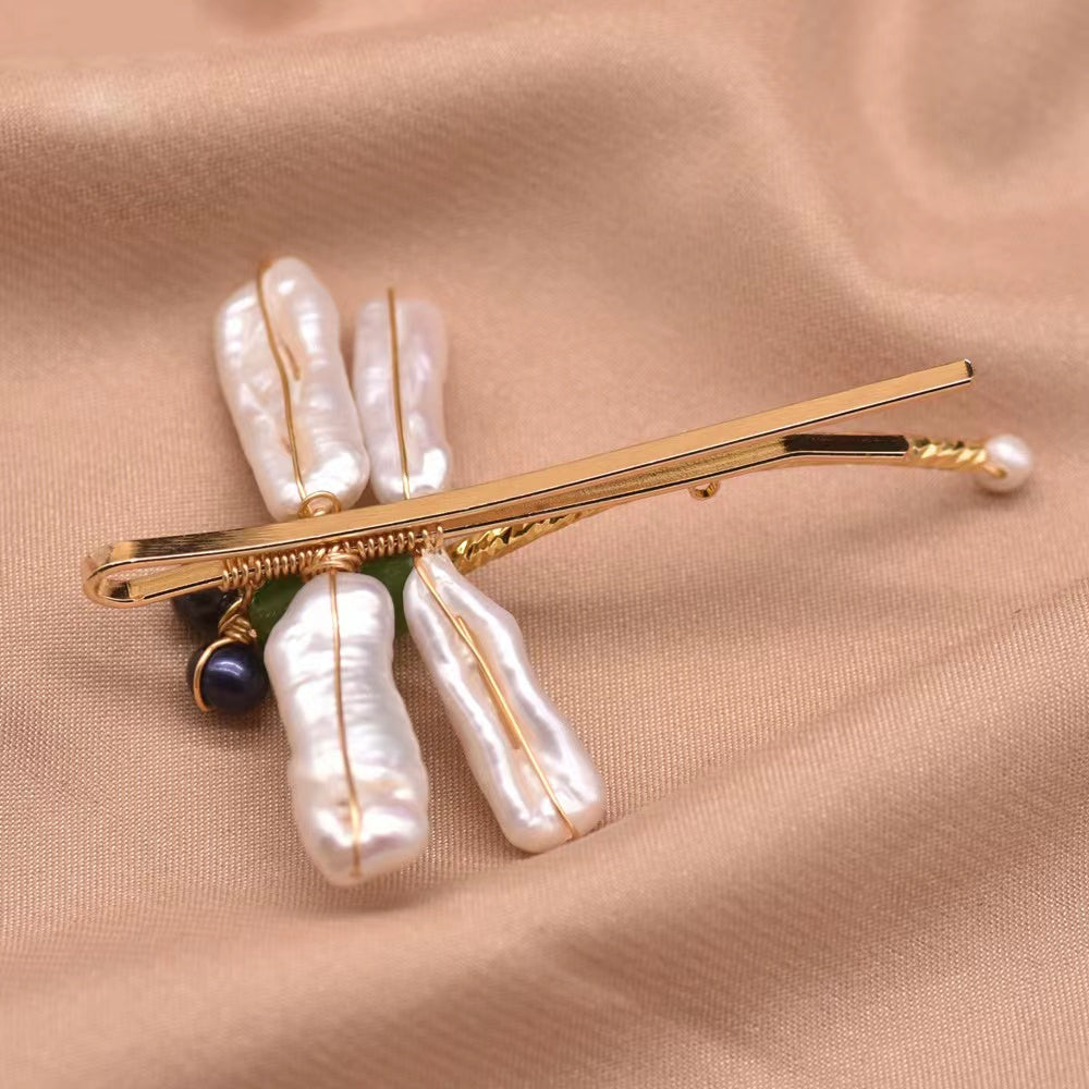 Pearl Dragonfly Hair Clip