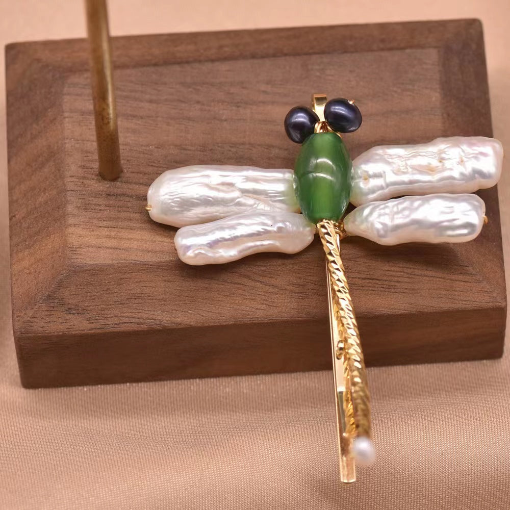 Pearl Dragonfly Hair Clip