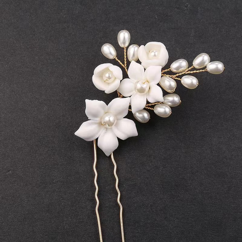 Ceramic Flowers Hair Clip