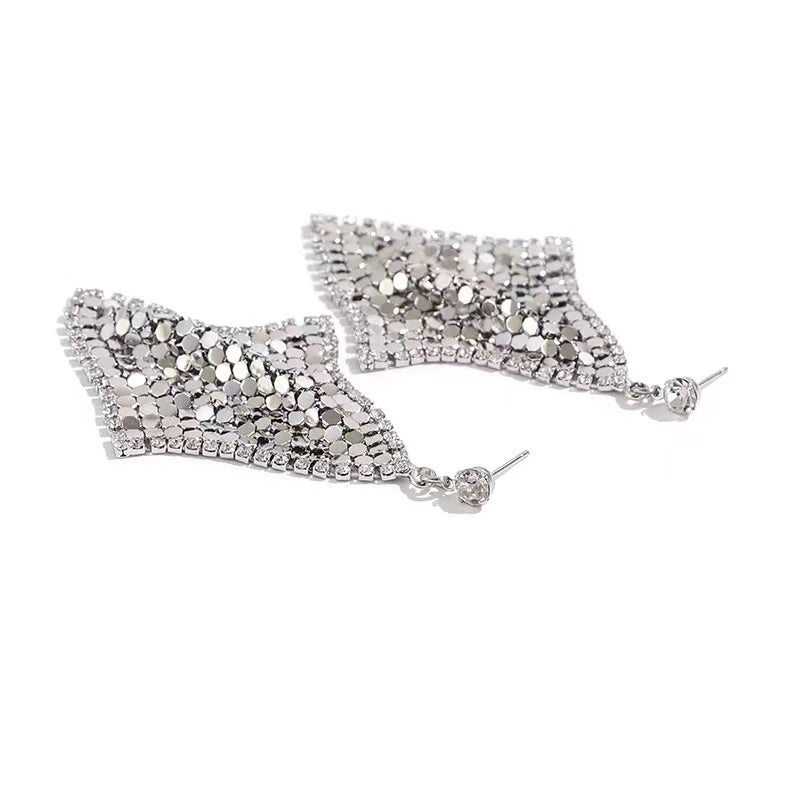 Twinkle Square Earrings In Silver