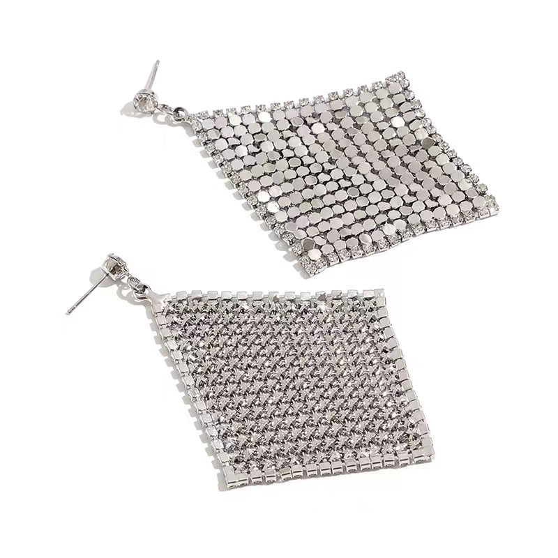 Twinkle Square Earrings In Silver