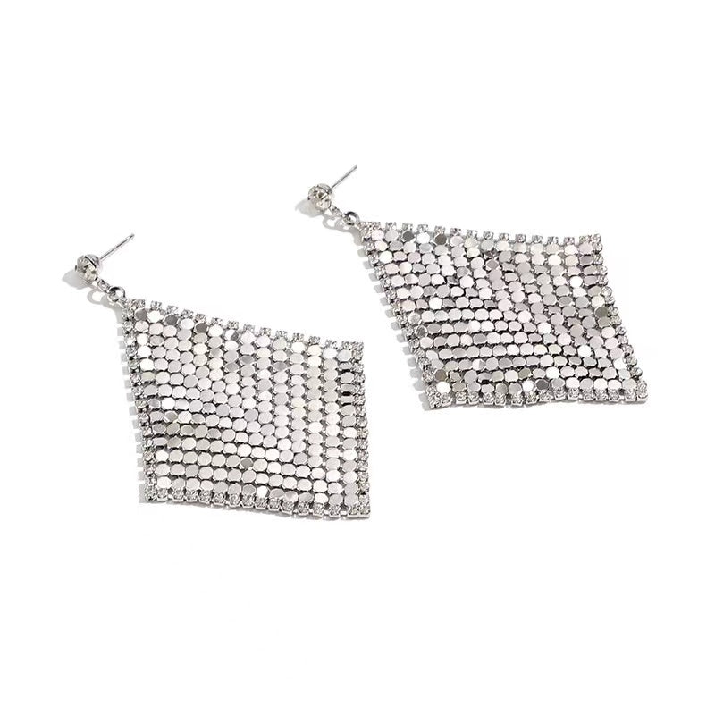 Twinkle Square Earrings In Silver