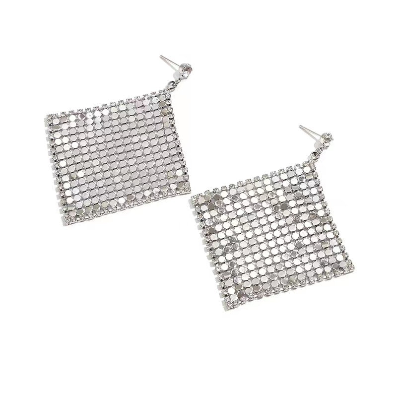 Twinkle Square Earrings In Silver