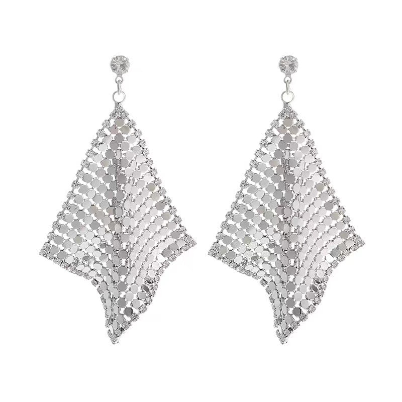 Twinkle Square Earrings In Silver