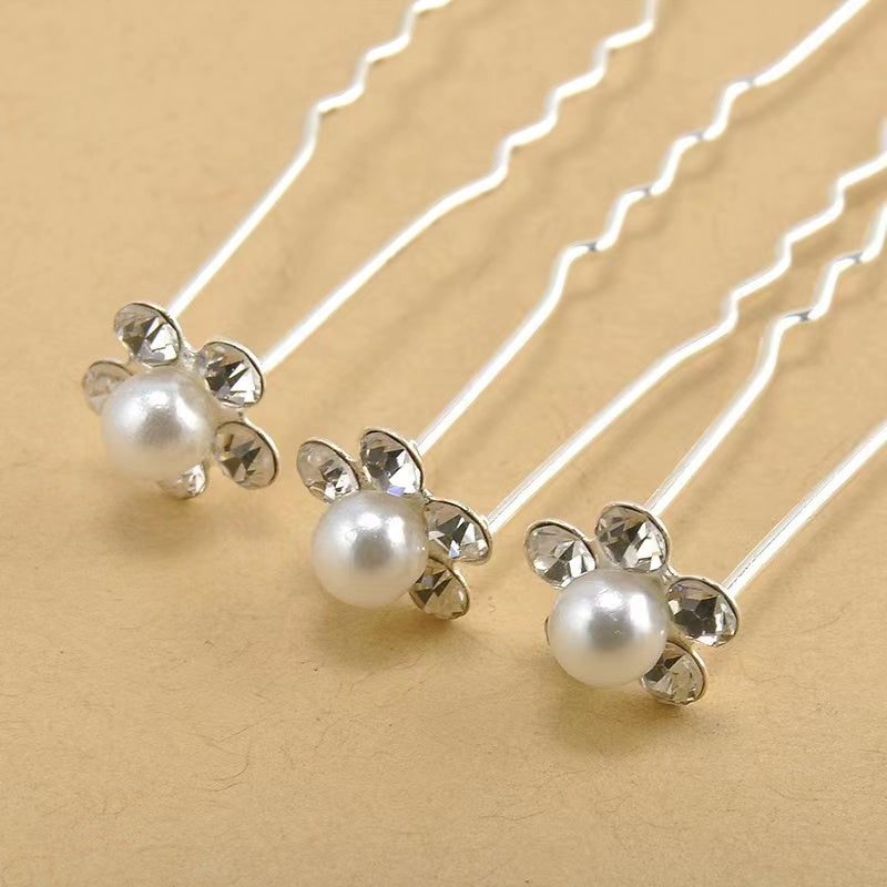 Pearl flower hair pins set (20Pcs)