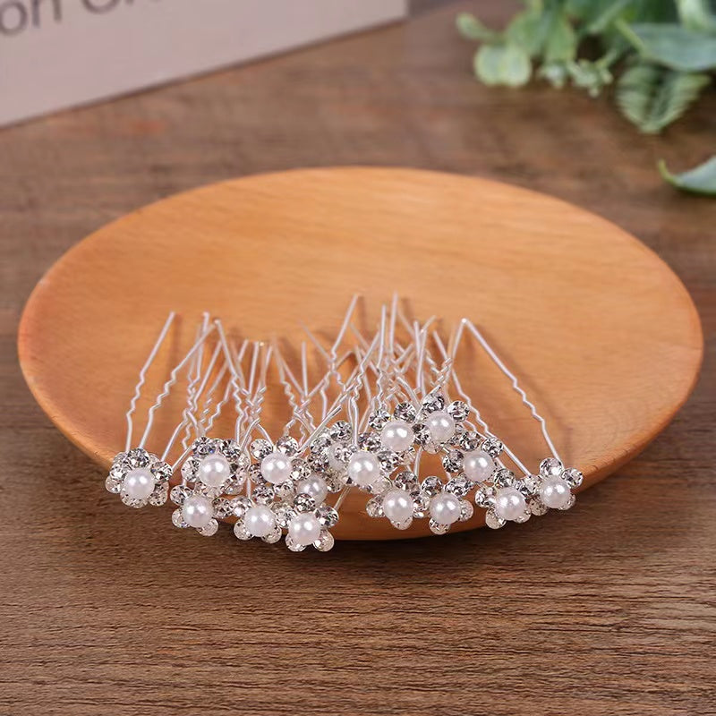 Pearl flower hair pins set (20Pcs)