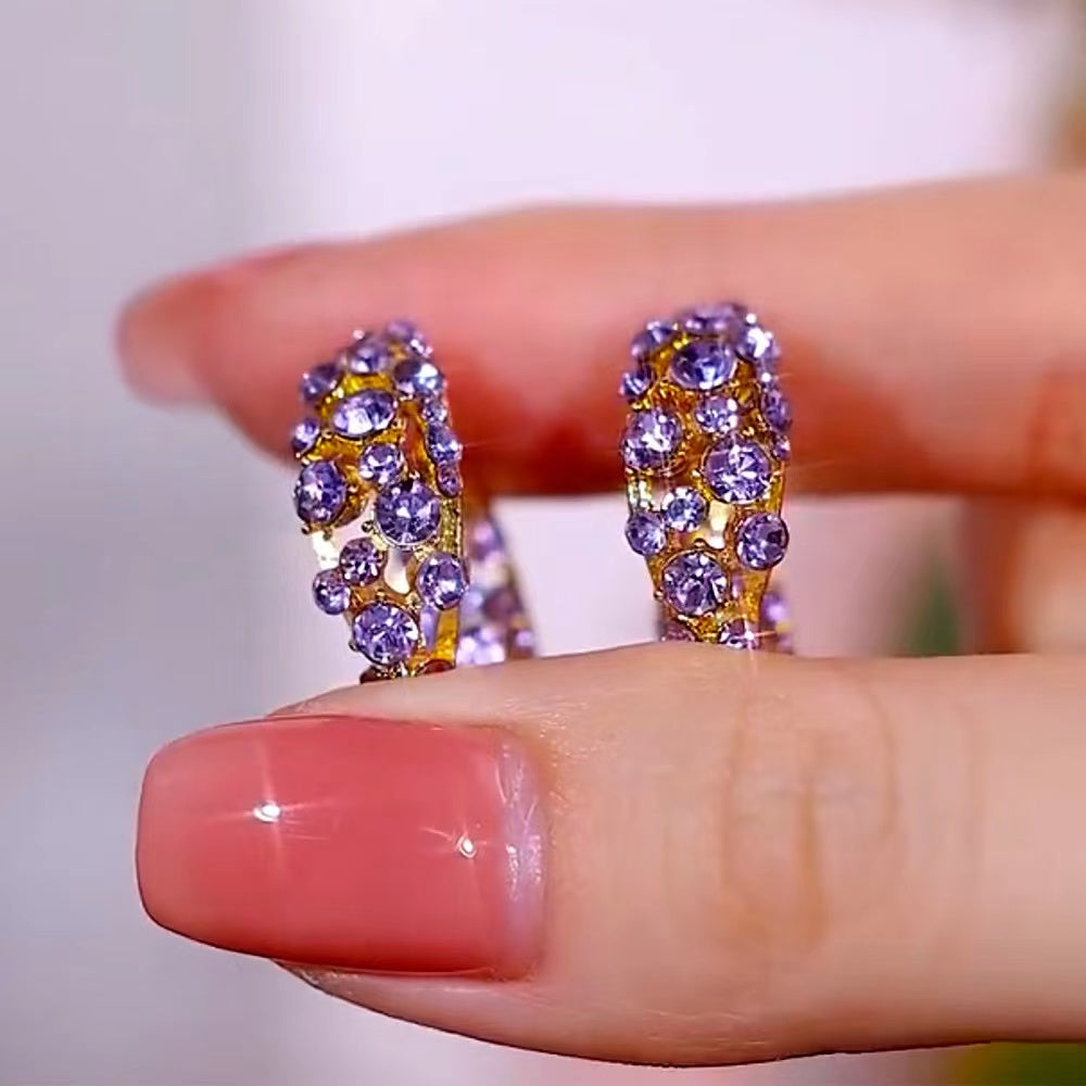 Viole Rhinestones Earrings