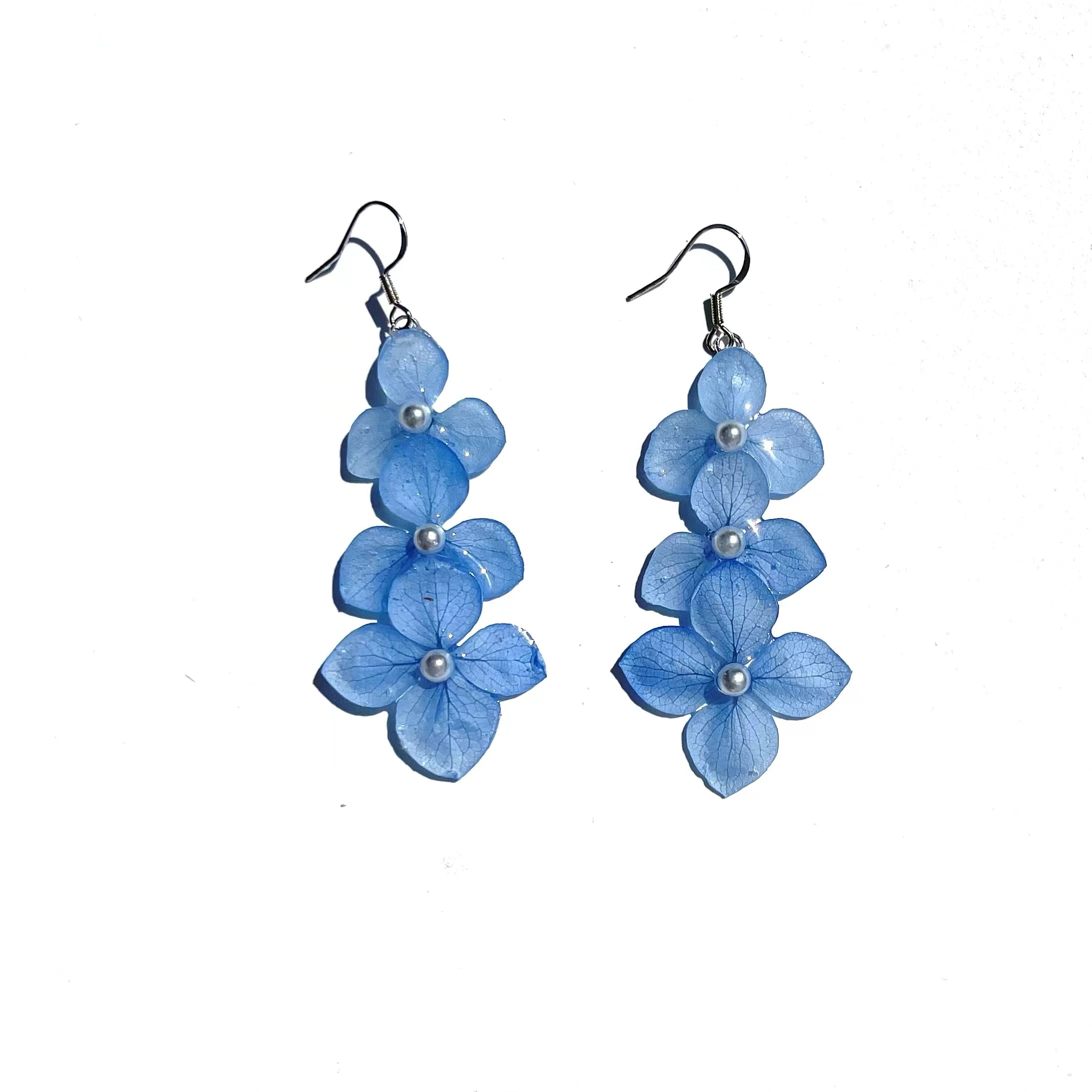 Blue Hydrangea Earrings