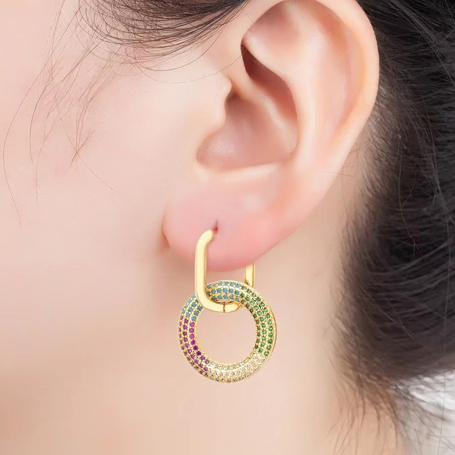 2 in 1 CZ Huggie Hoops