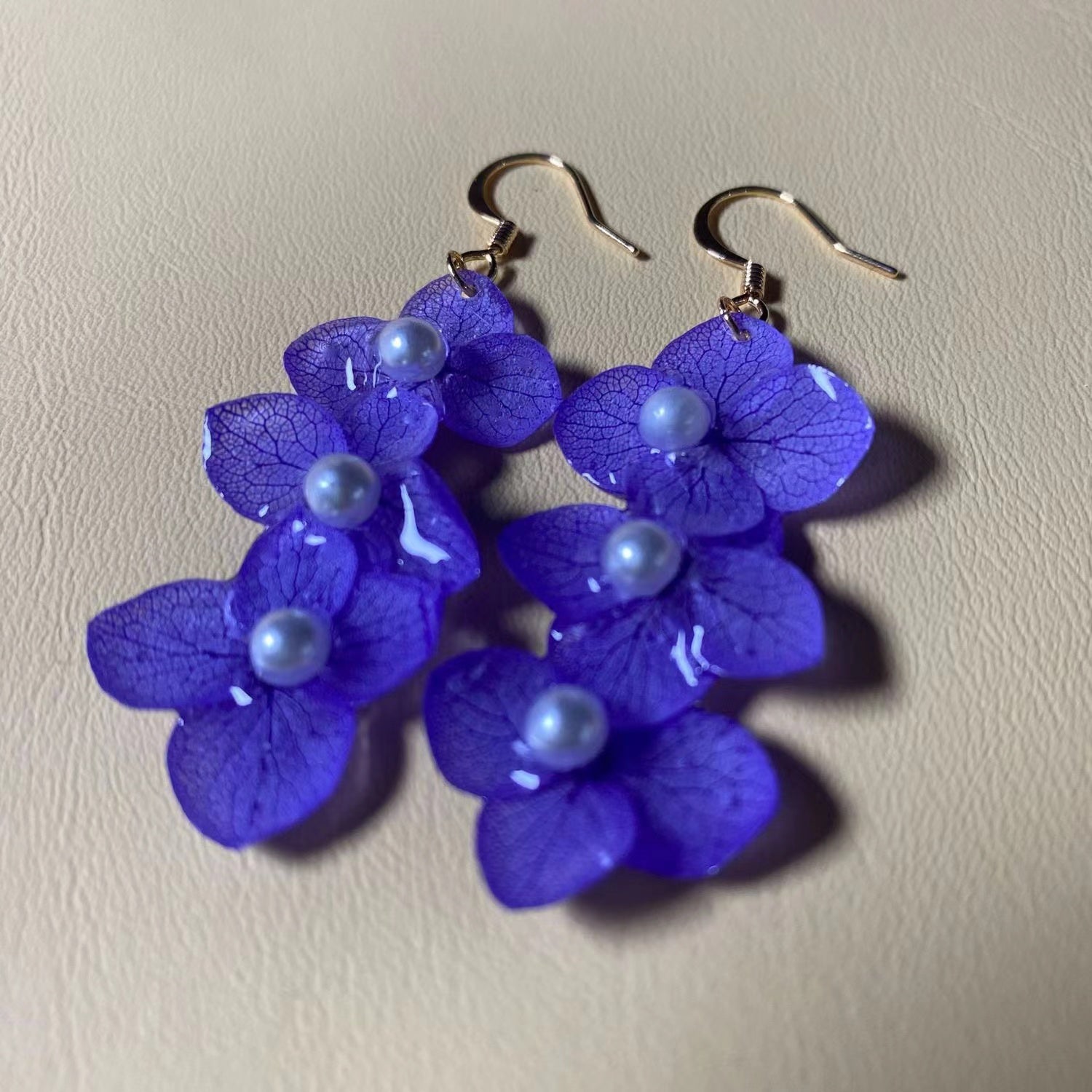 Purple Hydrangea Earrings