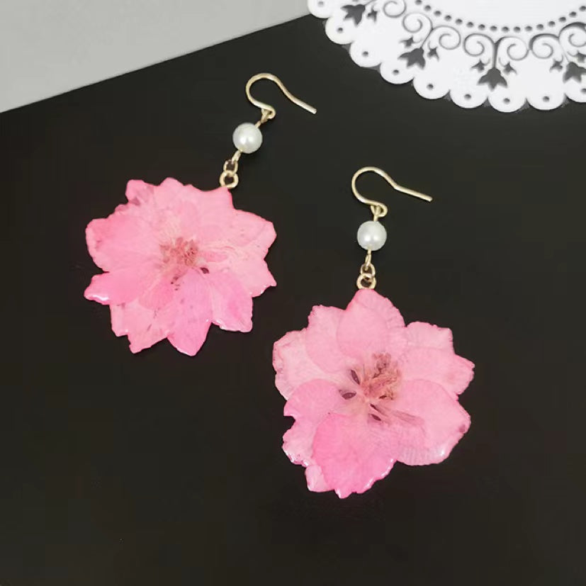 Larkspurs Earrings within Pink