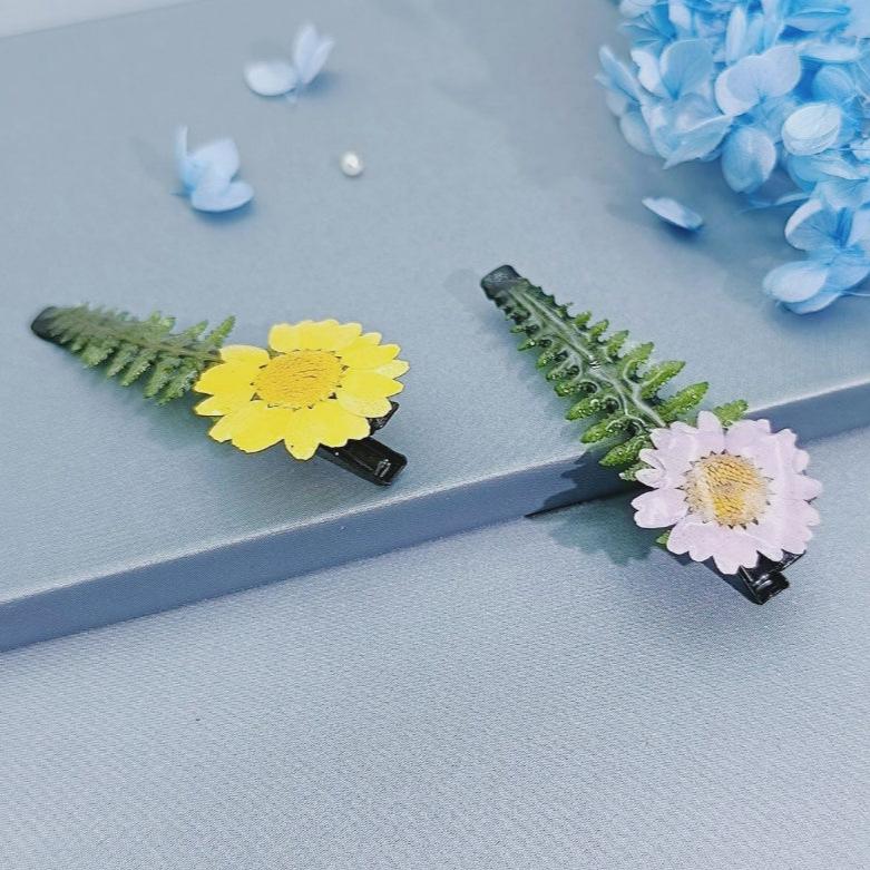 Real daisy hair clip