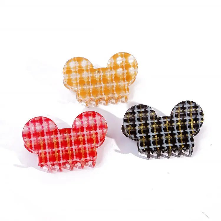 Mickey Mouse Plaid Hair Claw