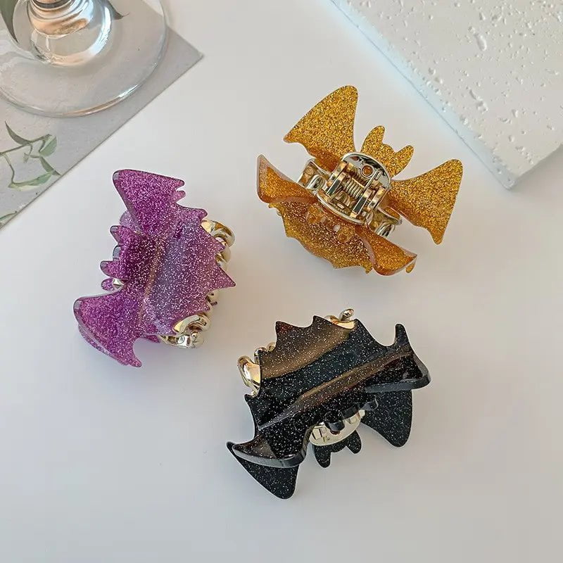 Bat Glitter Hair Claw