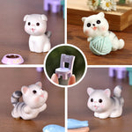 Lovely Cute Small grey Cat Figures Set(5PCS)