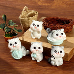 Lovely Cute Small grey Cat Figures Set(5PCS)