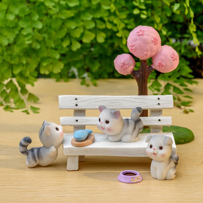 Lovely Cute Small grey Cat Figures Set(5PCS)