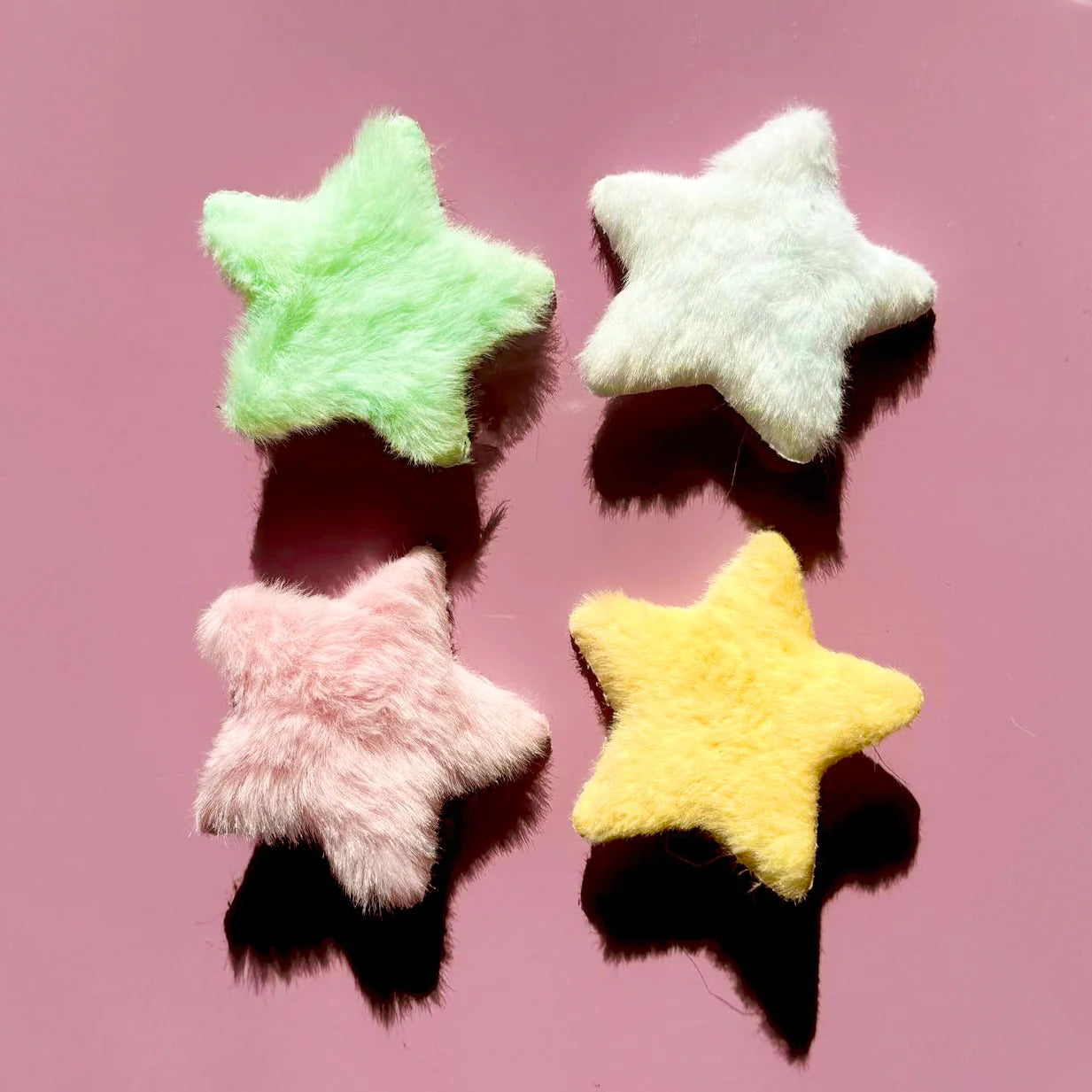 Fluffy Star Hair Clips Set