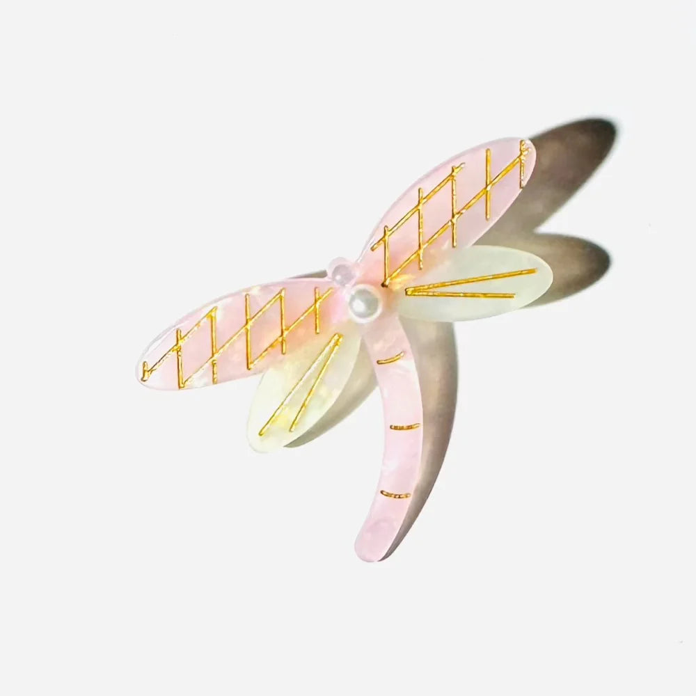 Pink Dragonfly Hair Clip