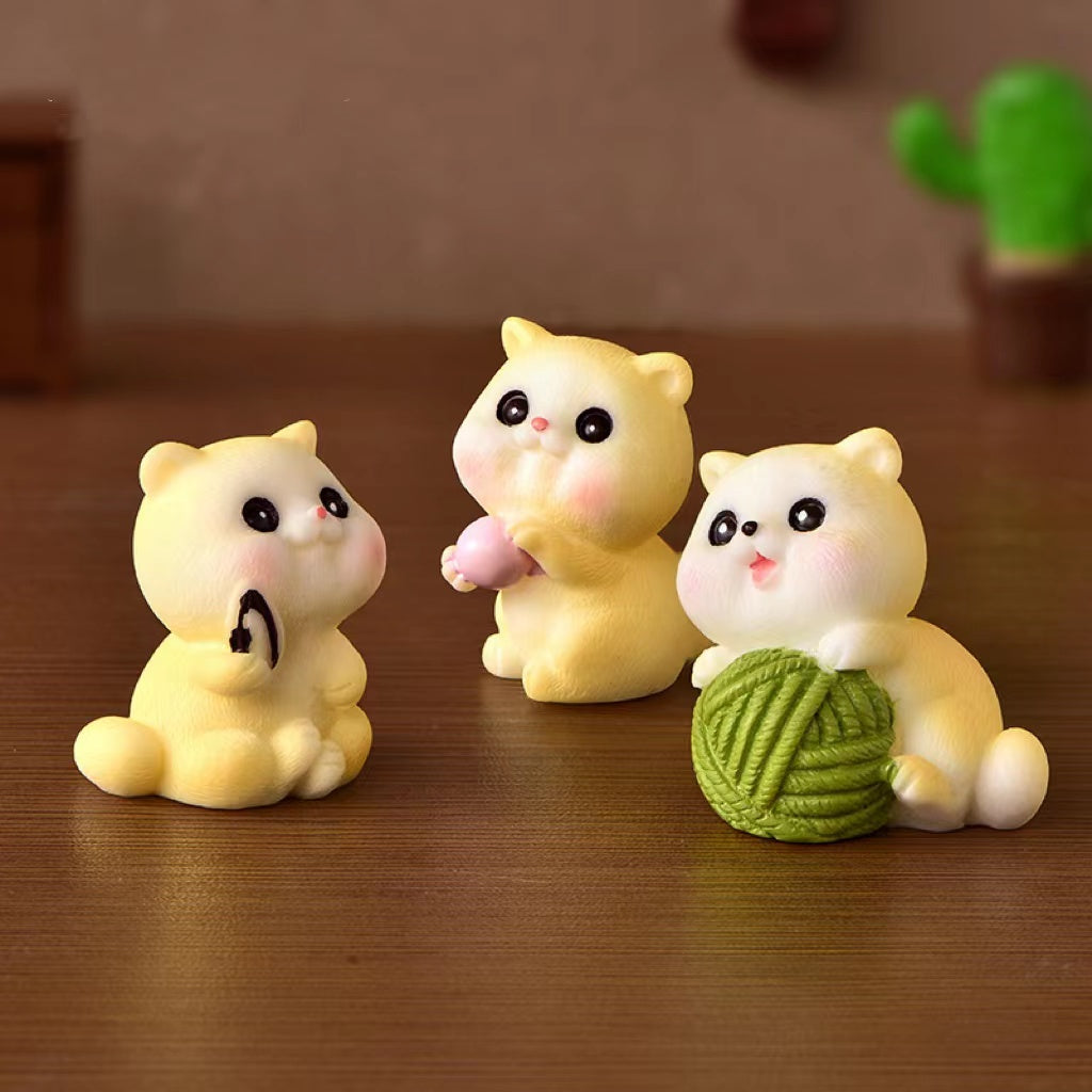 Lovely Cute Small Orange Cat Figures Set(5PCS)