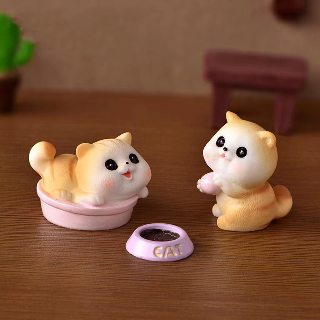 Lovely Cute Small Orange Cat Figures Set(5PCS)