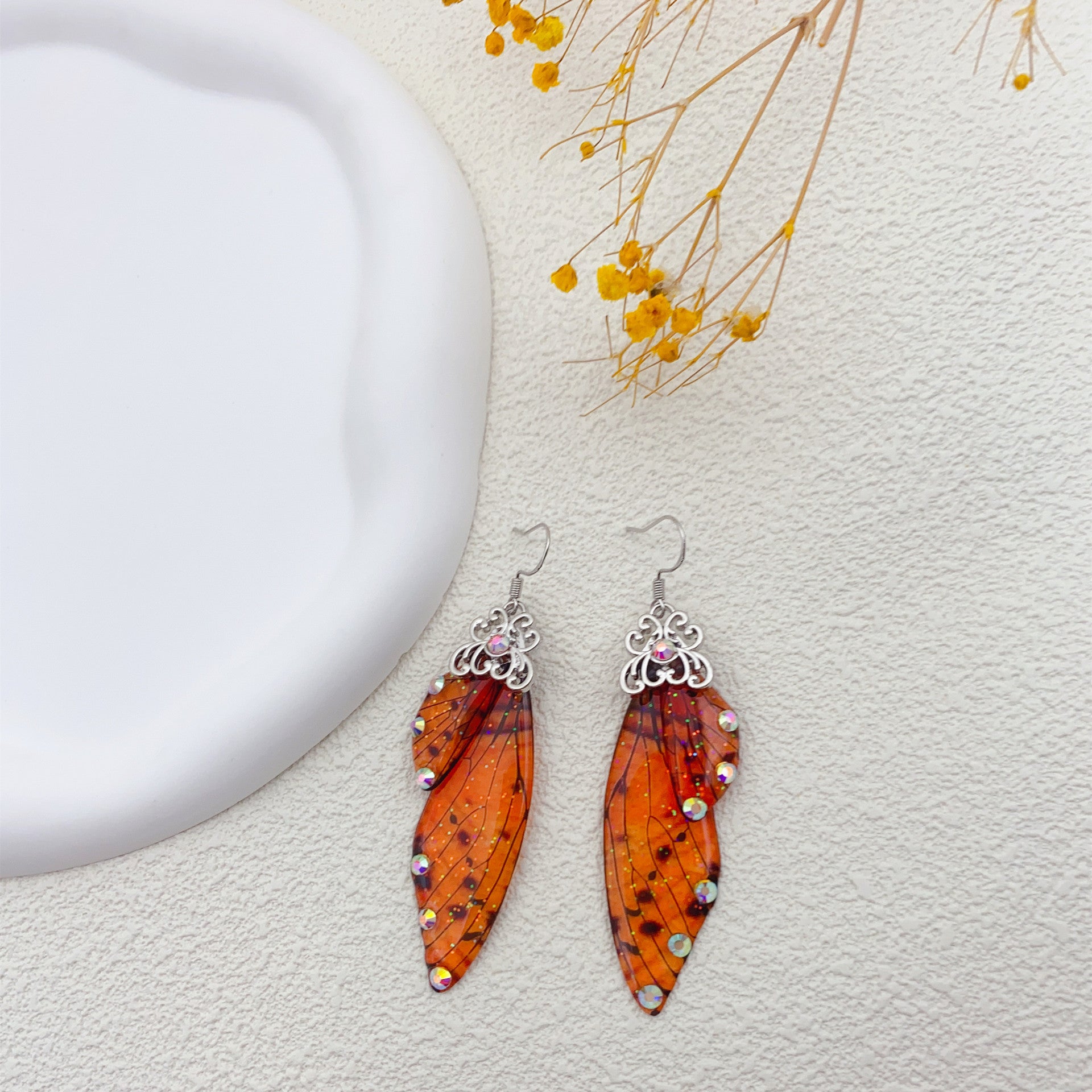 Monarch Butterfly Wing Earrings