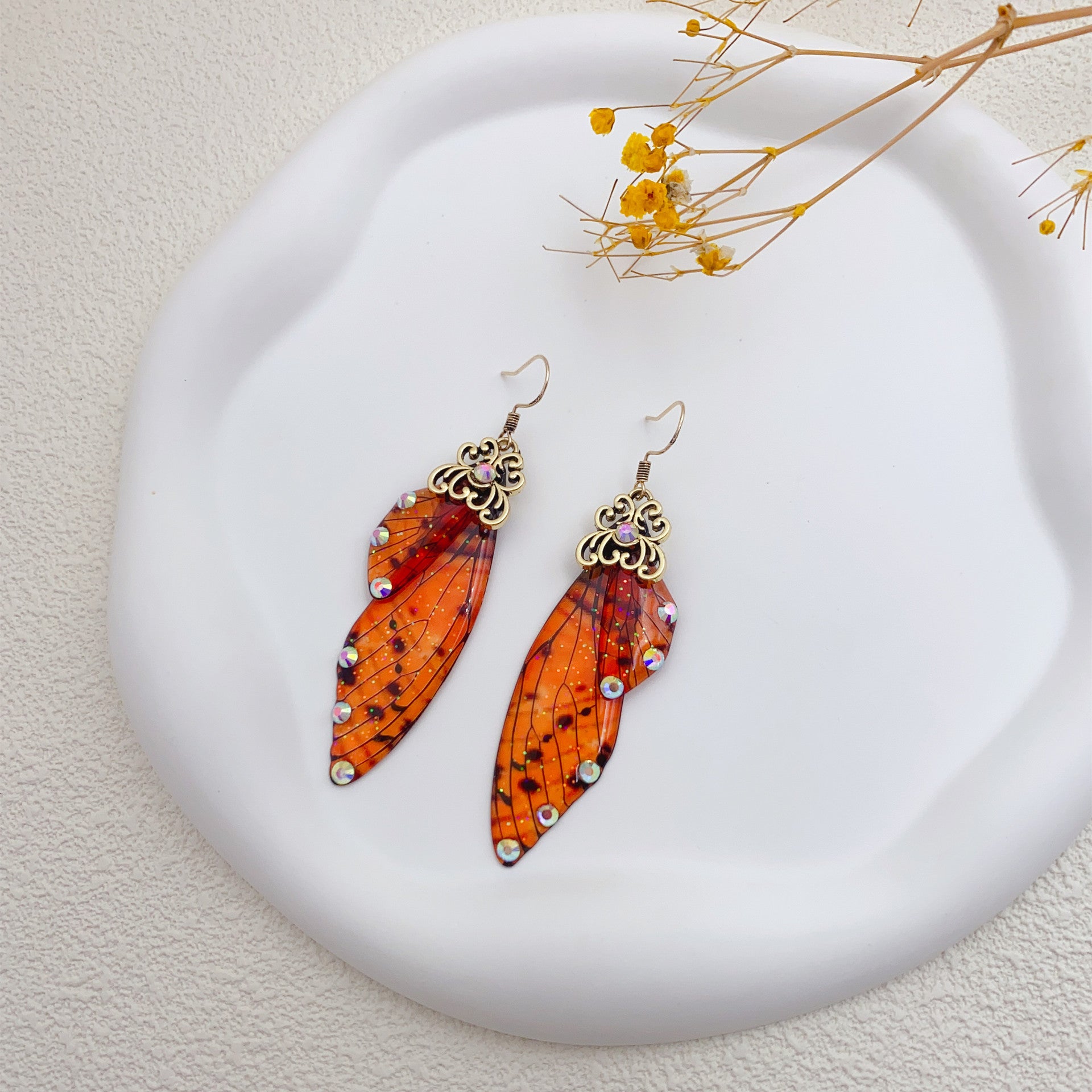 Monarch Butterfly Wing Earrings