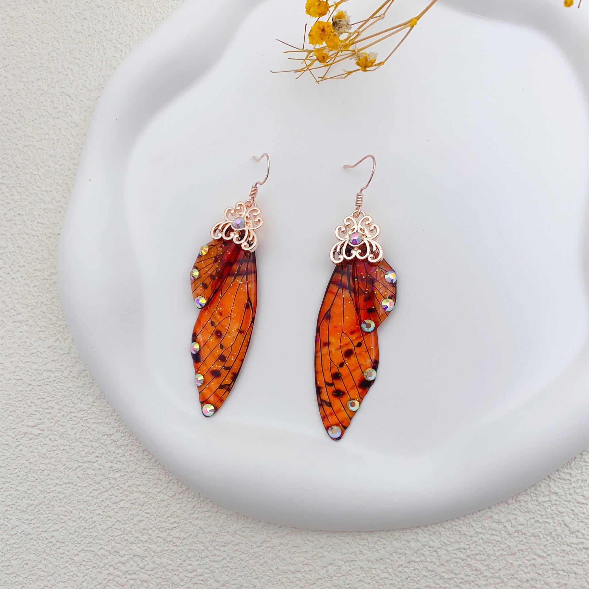 Monarch Butterfly Wing Earrings