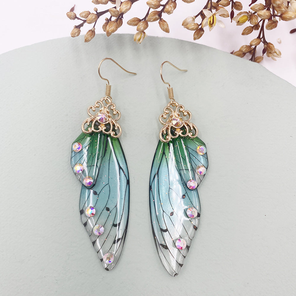 Green Papilio Wing Earrings