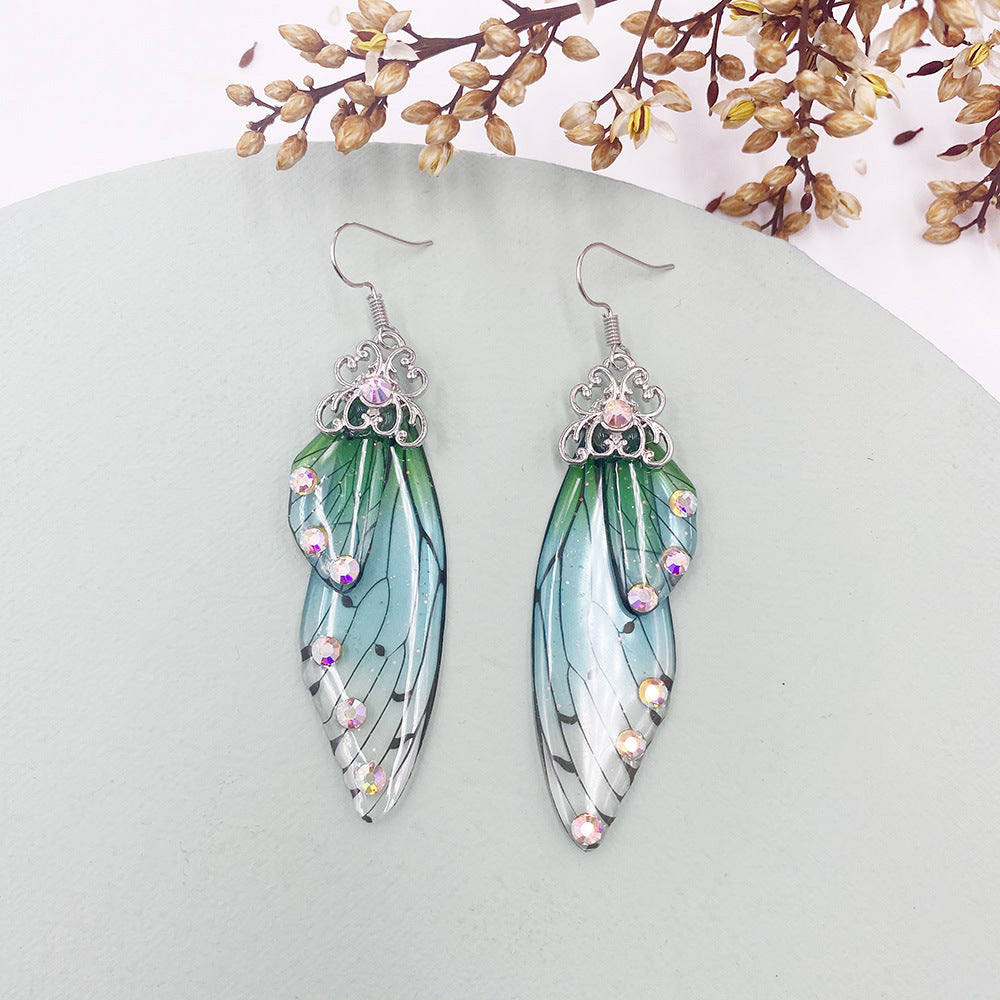 Green Papilio Wing Earrings