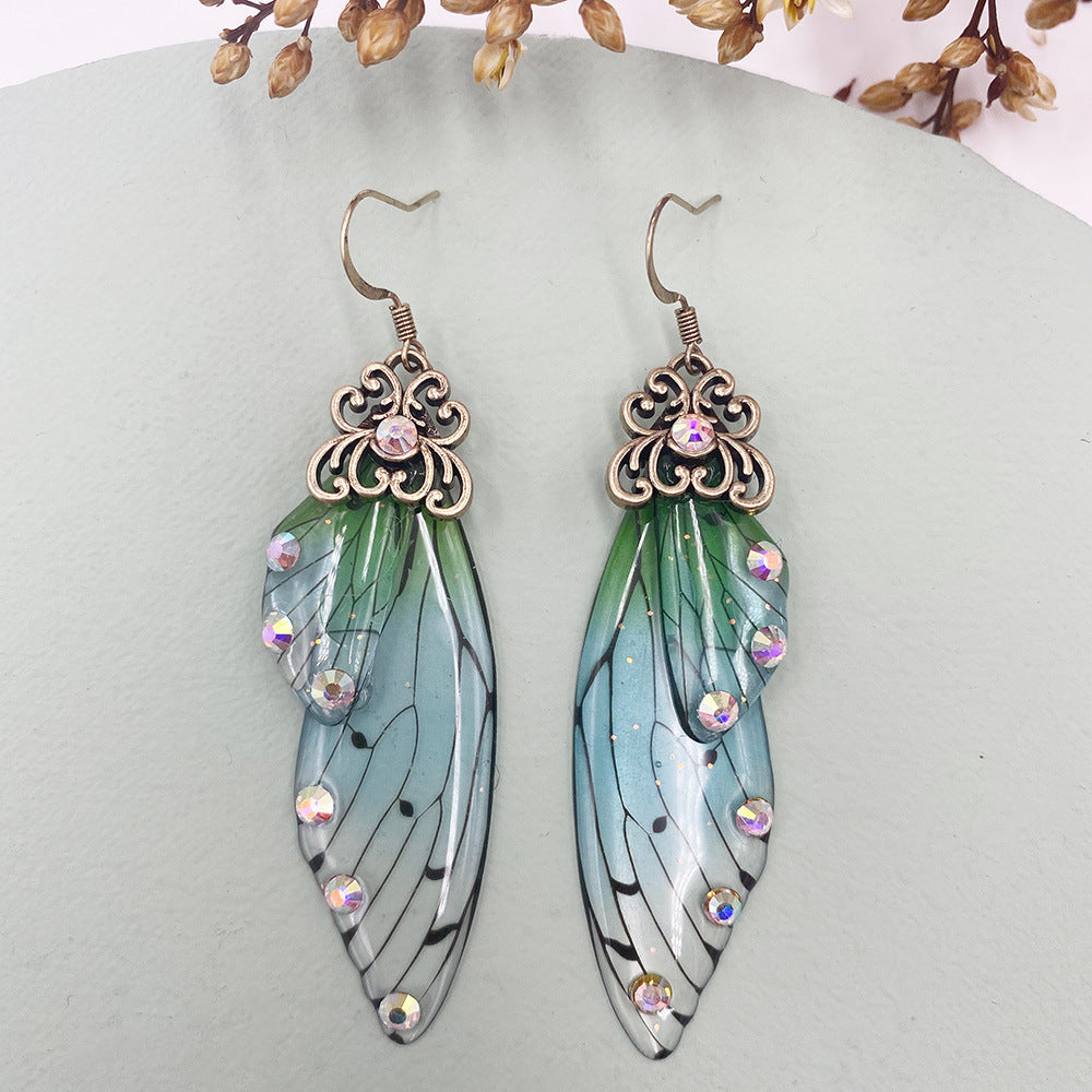 Green Papilio Wing Earrings