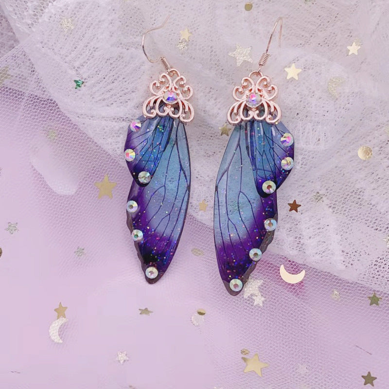 Great purple butterfly Wing Earrings