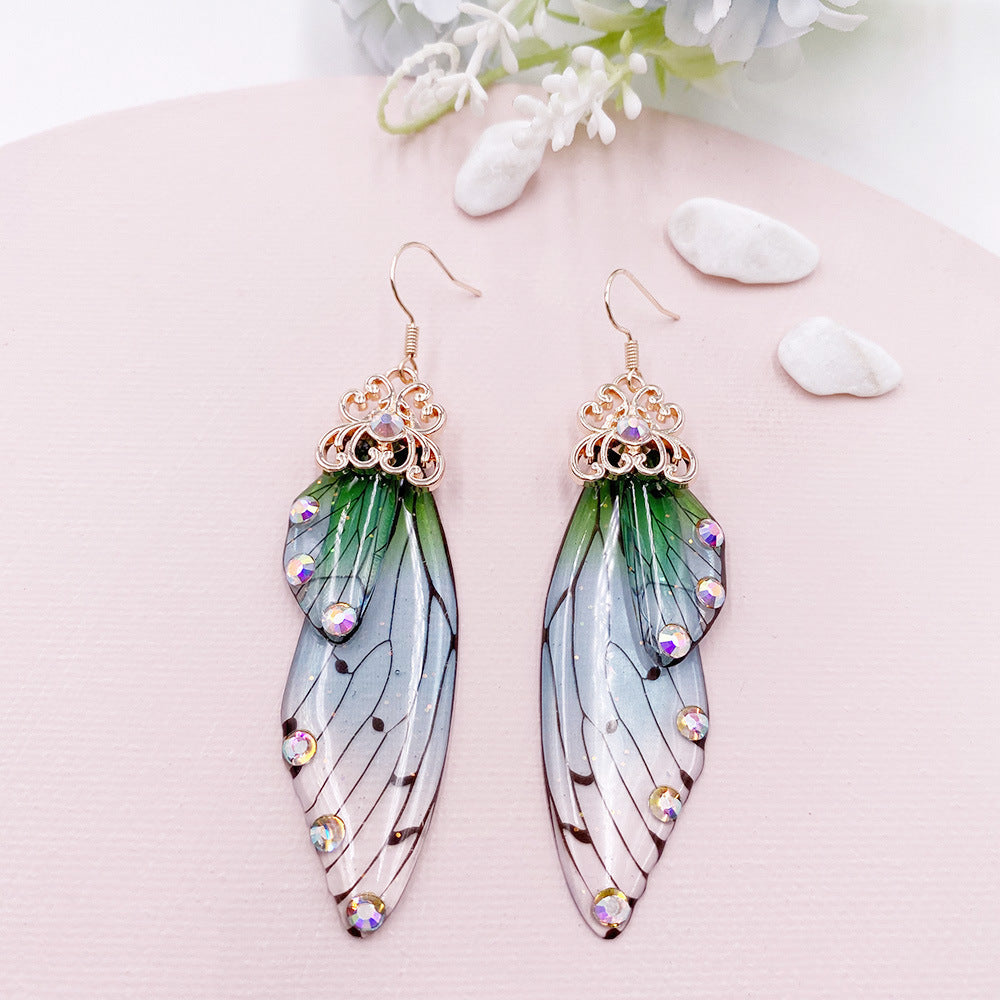 Green Papilio Wing Earrings